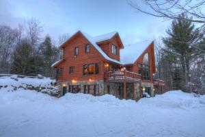 Most Luxury 7000 Sq ft Log Estate with Pool Hot Tub Sauna v zimě