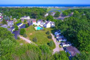 an aerial view of a house with a yard at Sparkling Sands Holiday House M2 in Moody