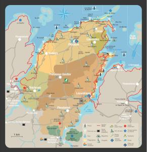 Pleumeur-GautierにあるDomaine du colombier - Kerveganの都市と空港が記載されたアイルランドの詳細な地図