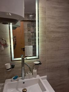 a bathroom with a sink and a mirror at Al-Saraya Homes in Alexandria