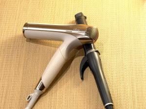 a hair dryer sitting on top of a table at 滋庵 jian okayama in Okayama