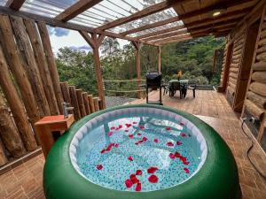 Bazén v ubytování Glamping Villa del Bosque nebo v jeho okolí