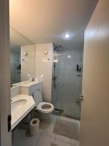 Vannituba majutusasutuses Flat com garagem na melhor localização de Guarulhos!