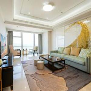 Χώρος καθιστικού στο Sunny-Sea Bay View Apartment(Xiamen University Shimao Twin Tower Branch）