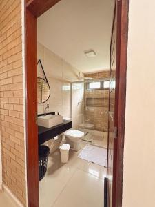 Koupelna v ubytování Casa Praia Pontal do Coruripe