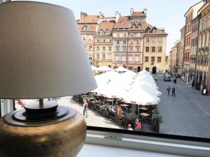 Výhľad na mesto Varšava alebo výhľad na mesto priamo z apartmánového hotela