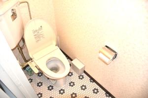 ein kleines Bad mit einem WC und einer Rolle Toilettenpapier in der Unterkunft cotomaro 305 -Apartment Stay Near Matsumoto Castle- in Matsumoto + 17 Fotos
