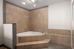 a bathroom with a bath tub in a room at Days Inn by Wyndham Monterey Downtown in Monterey +84 photos