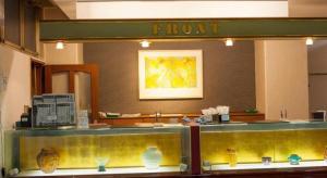 a front counter of a store with vases on display at Fukuyama Terminal Hotel in Fukuyama
