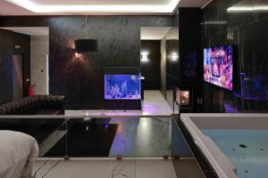 TV a/nebo společenská místnost v ubytování Aura Villas Skopje