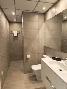 Et badeværelse på Apartamentos Abedules 3