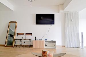 TV a/nebo společenská místnost v ubytování Studio Near Cannes City Center with Air Conditioning and Parking - Benakey + 12 fotografií