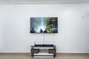 Μια τηλεόραση ή/και κέντρο ψυχαγωγίας στο ECO-LUXURY 4 bedroom House Near Bofa Beach +13 φωτογραφίες