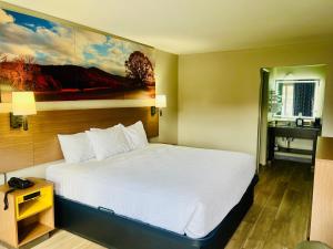a bedroom with a large bed with a painting on the wall at Days Inn by Wyndham Jellico - Tennessee State Line in Jellico +29 photos