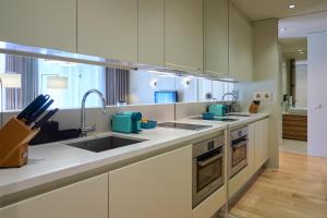Kuchyň nebo kuchyňský kout v ubytování Serviced Apartments Boavista Palace