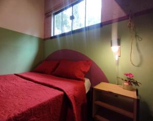 Ένα ή περισσότερα κρεβάτια σε δωμάτιο στο Casinha mística nas montanhas em São Pedro da Serra