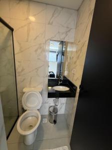 Koupelna v ubytování Hotel New Brás