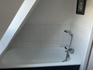 a bathroom with a bath tub with a shower at Authentique Maison familiale en Périgord Pourpre in Lembras +17 photos