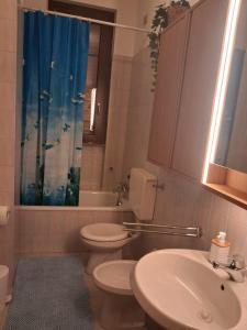 a bathroom with a toilet and a sink at Bilocale comodamente collegato con centro Milano in Garbagnate Milanese +80 photos