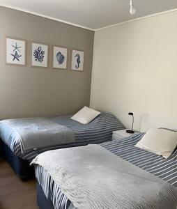 - 2 lits dans une chambre avec 2 lits dans l'établissement Casa amplia y moderna en Cerro Tacna, Maitencillo, à Maitencillo 2 autres photos