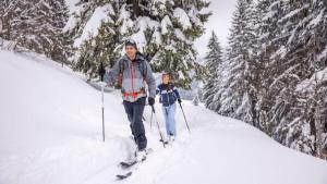Dos personas practican esquí de fondo en la nieve. en Pension Wald, en Faistenau 25 fotos más