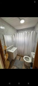 a bathroom with a toilet and a sink at Hospedaje la querencia in San Antonio de Areco