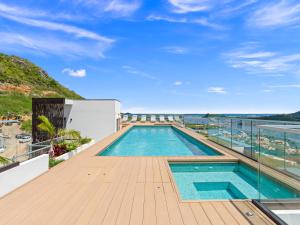a swimming pool on the roof of a house at The Hills Residence at Simpson Bay in Simpson Bay