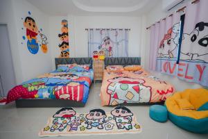 Postel nebo postele na pokoji v ubytování Missawa Pool Villa Bangsaen