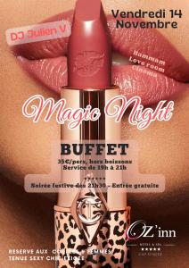 een flyer voor magico lipstick met een foto van een vrouw bij Oz'Inn Hôtel & Spa in Cap d'Agde