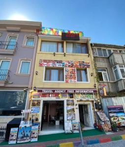 a building with a sign on the front of it at My Home Premium in Sultanahmet