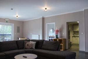 a living room with a couch and a table at Aurelia in Zemst