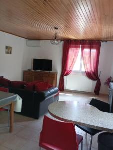 TV a/nebo společenská místnost v ubytování Appartement avec accès jardin