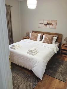 Postel nebo postele na pokoji v ubytování Apozari Xenias Apt