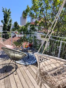 Μπαλκόνι ή βεράντα στο Apartment with a terrace