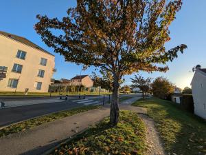 a tree on the side of a road at Suite Évasion Spa - Tiny House in Vernouillet
