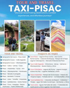 a flyer for a tour and travel tampa pisaposium at Taxi Pisac Froy in Pisac