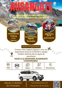 a flyer for a tourism agency with a car at Taxi Pisac Froy in Pisac