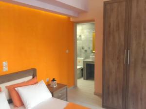 Postel nebo postele na pokoji v ubytování Mikros Gialos Apartments