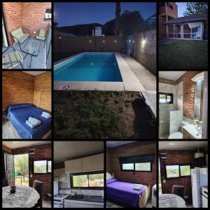 un collage de photos d'une piscine dans l'établissement Panorámica Sierras, à Villa Carlos Paz