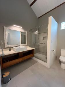 Et badeværelse på Appartement Cocoon à Pereybere