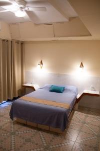 モンテレイにあるPrivada Guadalupeの大きなベッドと2つのナイトスタンドを備えた寝室