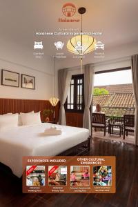 a poster of a hotel room with a bed at Hoianese Tranquil Heritage Hotel - A Member Of Hoianese Cultural Experiential Hotel in Hoi An