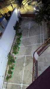 Draufsicht auf einen Tennisplatz mit grünen Pflanzen in der Unterkunft Peace in city, home of greenary Grand Journey Venue in Darbhanga + 23 Fotos