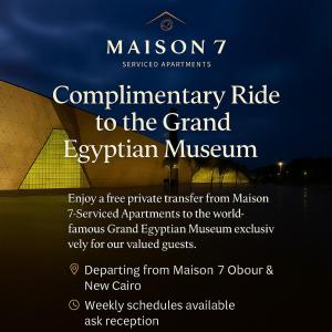 a flyer for the grandevidian museum at night at Maison 7 in El Obour