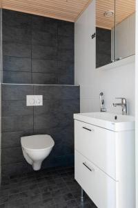 a bathroom with a white toilet and a sink at Porvoo Sibelius - Free WiFi in Porvoo