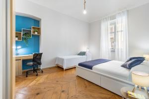 Postel nebo postele na pokoji v ubytování New! Luxury Flat 10min P Nuova