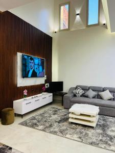 TV a/nebo společenská místnost v ubytování Twins Villa Luxor