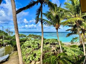 una playa con palmeras y vistas al océano en SG17 Villa Sable Front de Mer, en Palmar