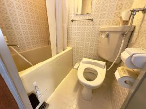 a bathroom with a toilet and a tub and a sink at 2-6大通駅まで地下鉄で4駅の場所で美室のリフォーム済みアパートメント in Sapporo +17 photos