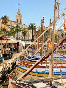 a bunch of boats are lined up in a harbor at Appartement T2 - proche mer - balcon ensoleillé in Six-Fours-les-Plages